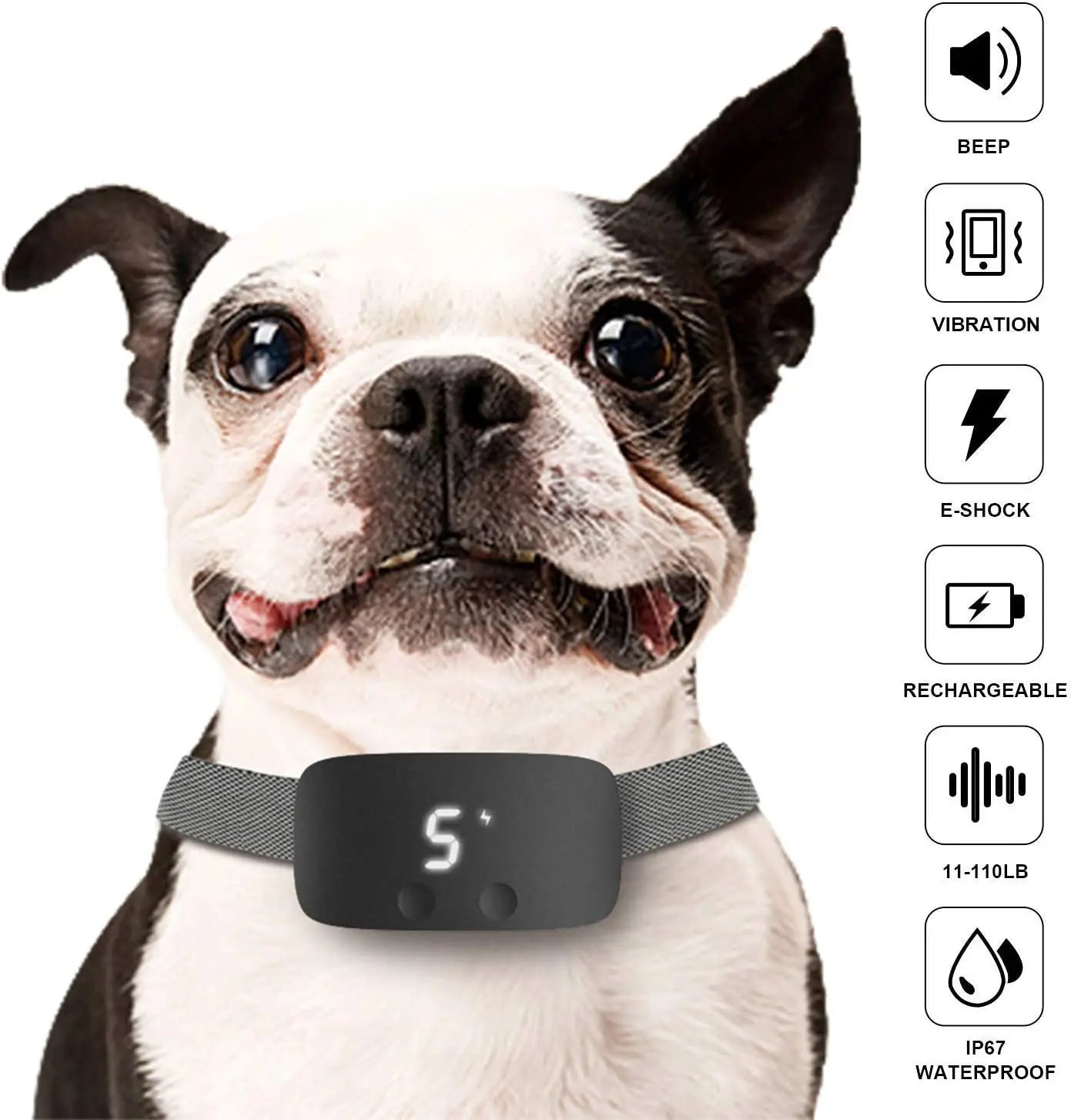 Pet Dog  Rechargeable Automatic Anti Barking Training Collar