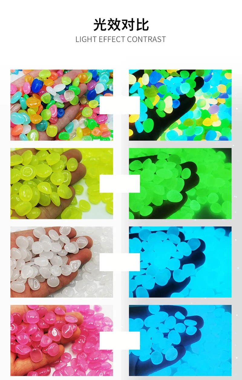 100Pcs Artificial Noctilucent Stone with Colorful Luminescence Aquarium Fish Tank Landscaping