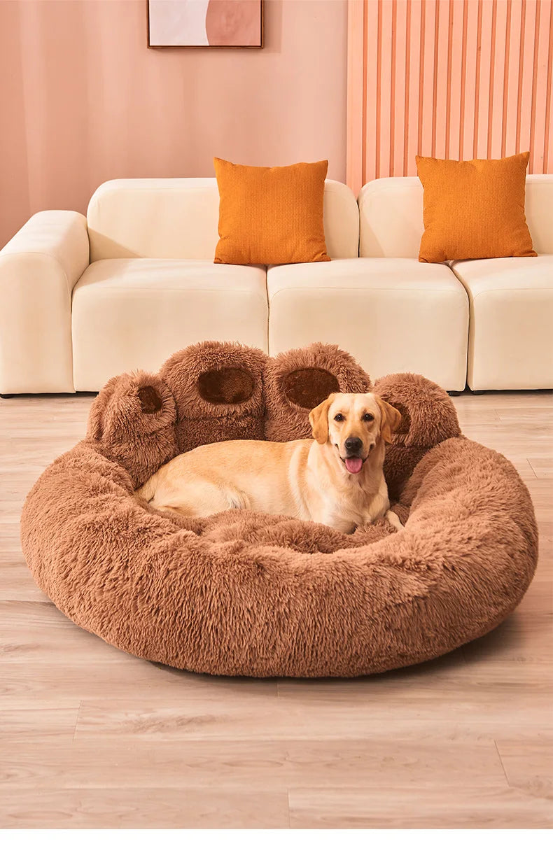 S-XL Fluffy Pet Dog Bed Sofa Baskets Kennel Mat