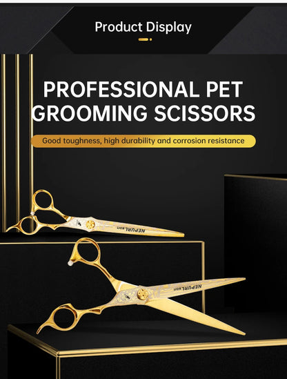 7.5" VG10 Steel Pet Dog Cat Grooming Scissors