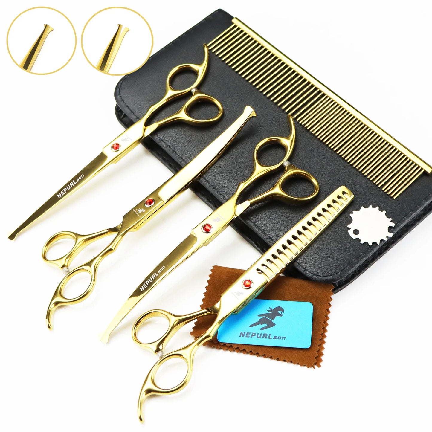 3-5pcs 7.5" Stainless Steel Pet Dog Cat Grooming Scissors Comb Sets