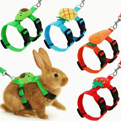 Pet Rabbit Small Animal Adjustable Harness and Leash Set