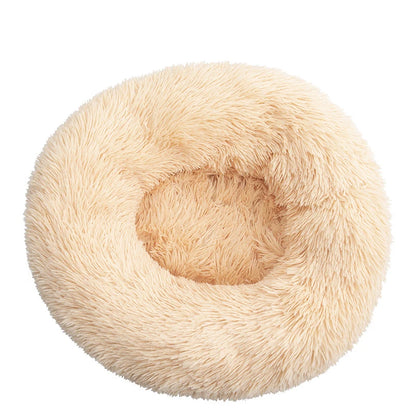 M-4XL Long Plush Round Pet Dog Bed Mat Cushion Mattress