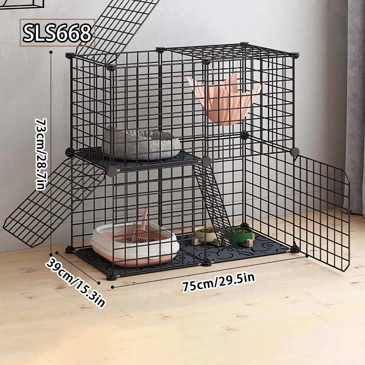 2 Tier Pet Cat Small Animal Indoor Cage Crate