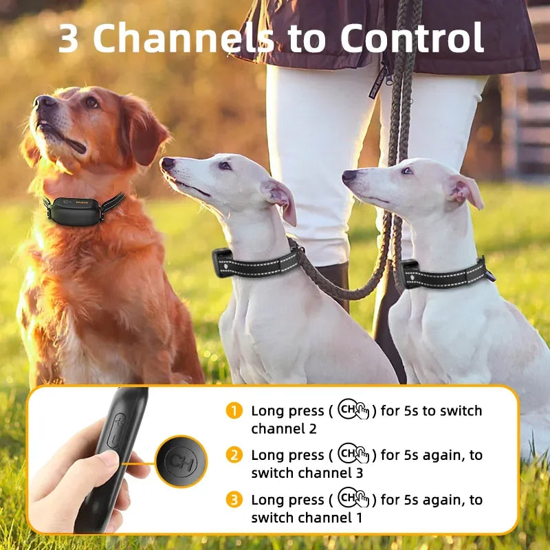 3300ft Pet Dog Digital Rechargeable Remote Control Anti Bark Training Collar