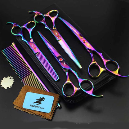 4-7pc Stainless Steel Pet Dog Cat 7" Grooming scissors Comb Sets