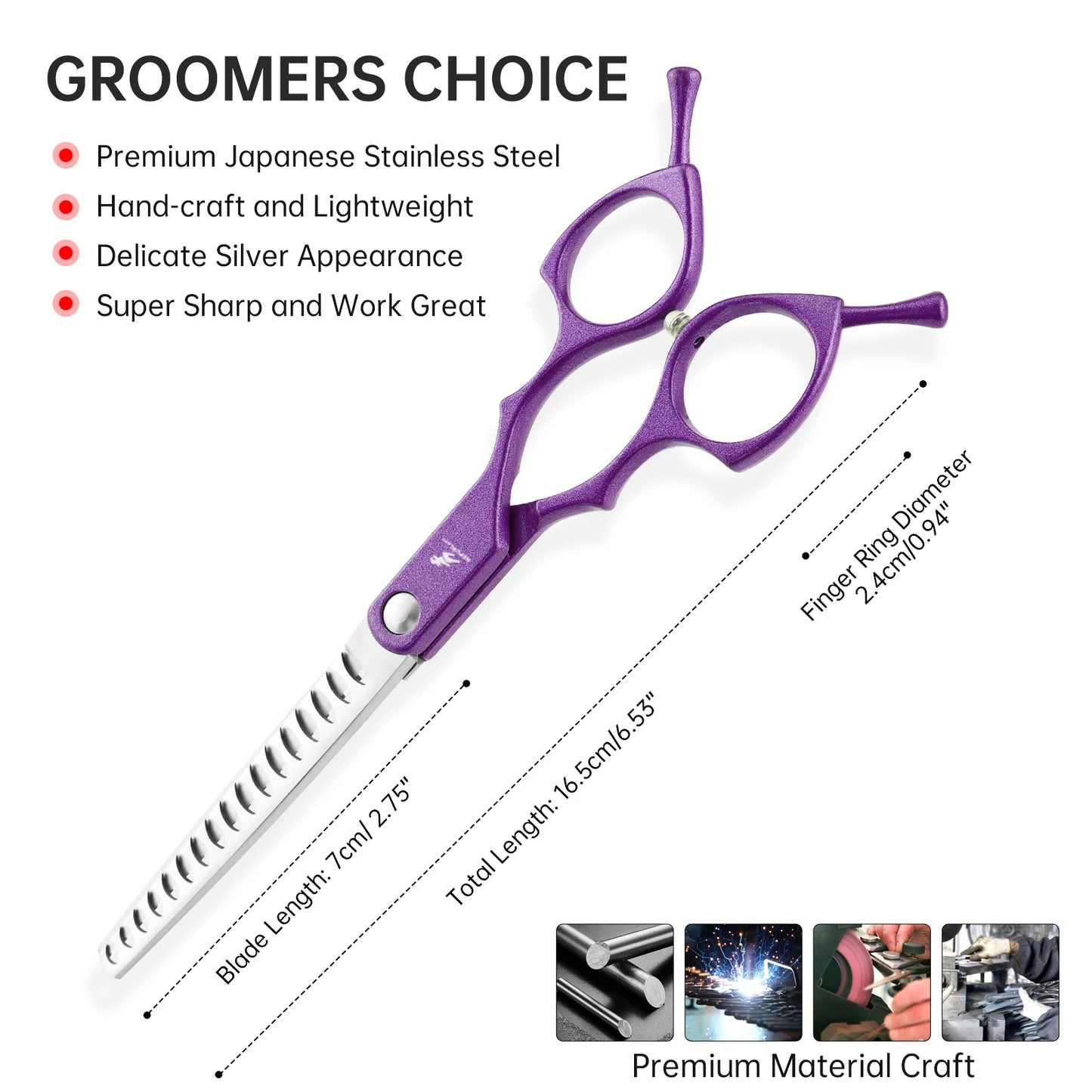 6.5" Pet Dog Cat Fish Bone Thinning Grooming Scissors