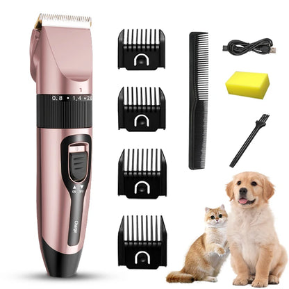 Cordless USB Rechargeable Pet Dog Cat Hair Clippers Grooming Trimmer Set