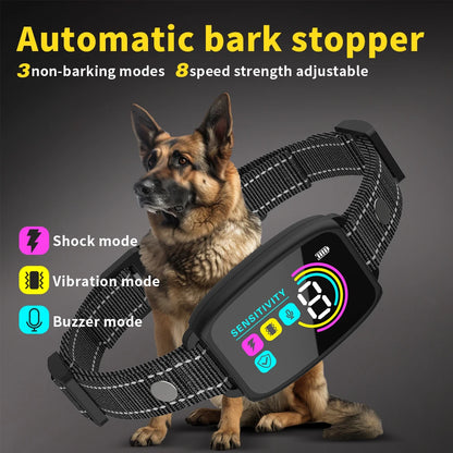 Pet Dog Automatic Anti Bark Training Collar Type-C Rechargeable Waterproof