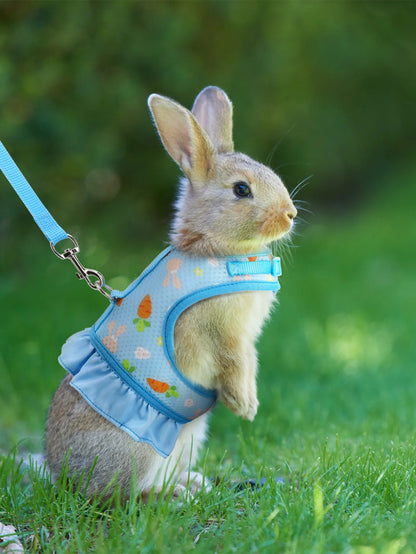 S-L Pet Rabbit Harness with Leash Adjustable Buckle Breathable Mesh Vest