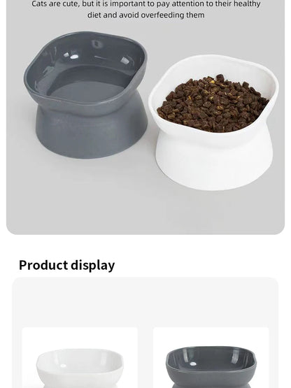 Dual-purpose Elevated Pet Cat/Dog Food Water Bowl