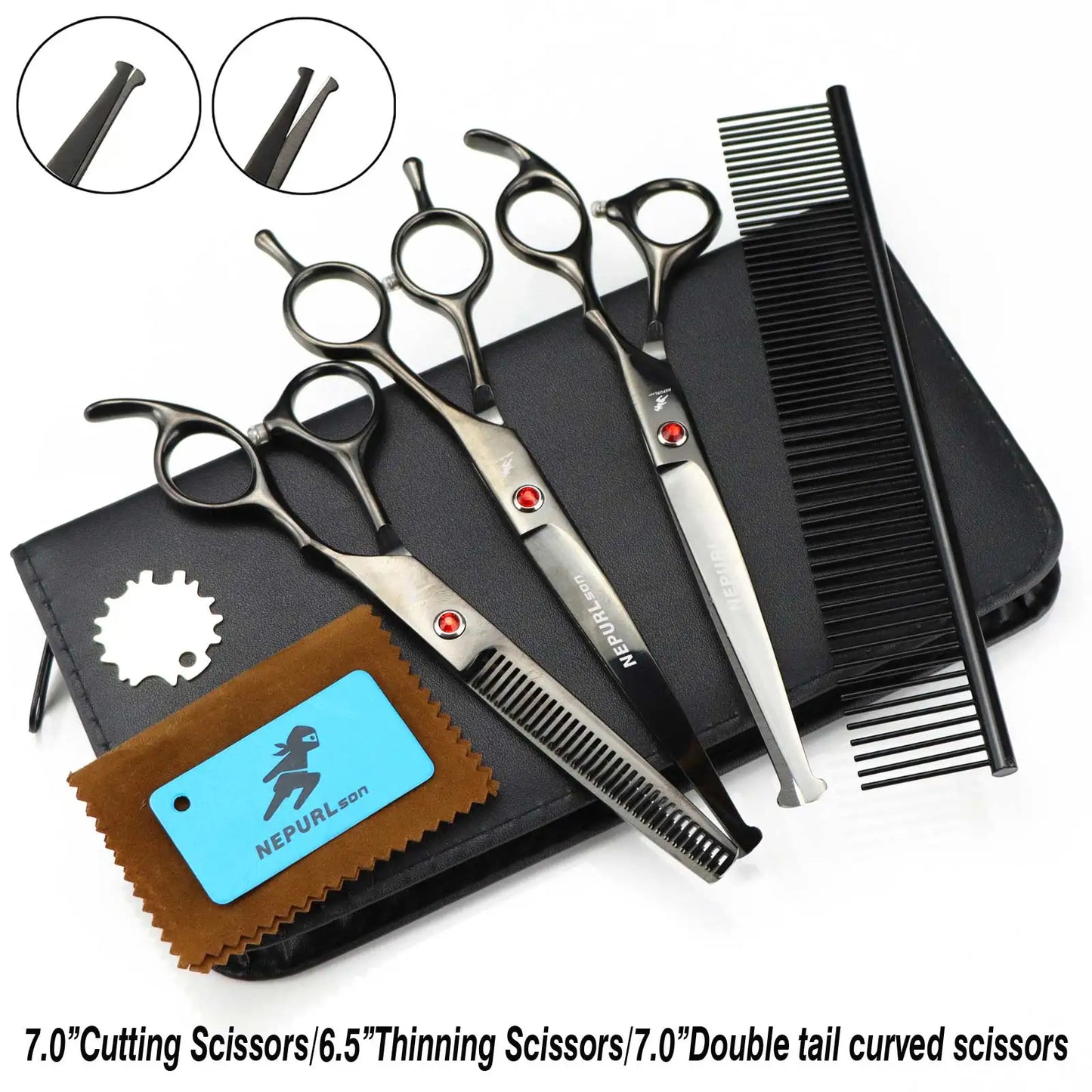 3-5pcs 7.5" Stainless Steel Pet Dog Cat Grooming Scissors Comb Sets