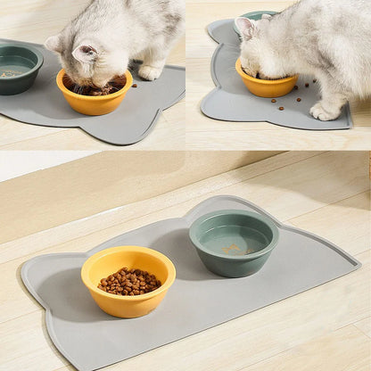 Non-Stick Waterproof Silicone Pet Dog Cat Feeding Water Bowl Mat