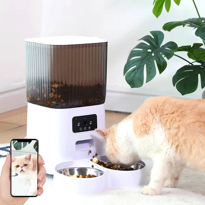 5L Double Bowl Smart Automatic Pet Dog Cat Feeder With Camera Voice Recorder