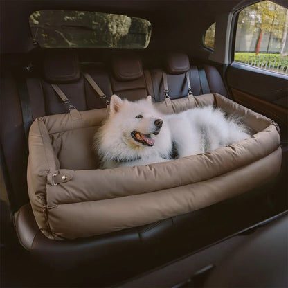 S-L Pet Dog Cat Luxury Faux Leather Car Seat Booster Bed Travel Seat