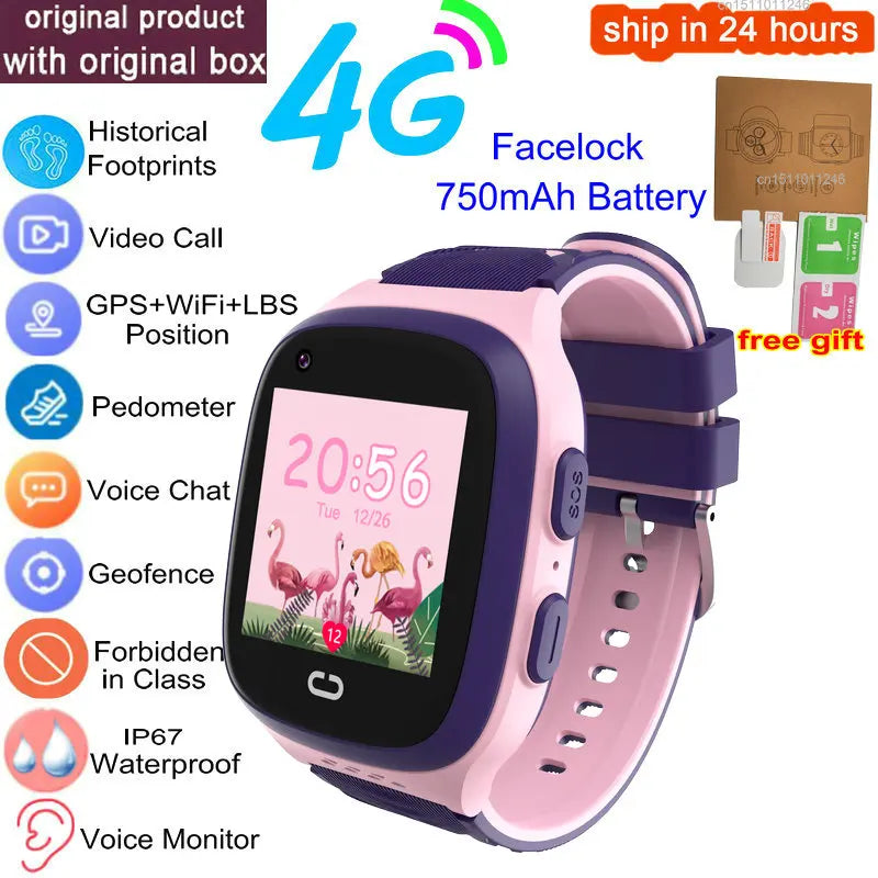 4G Kids Smart Watch GPS Video Call IP67 Waterproof Tracker
