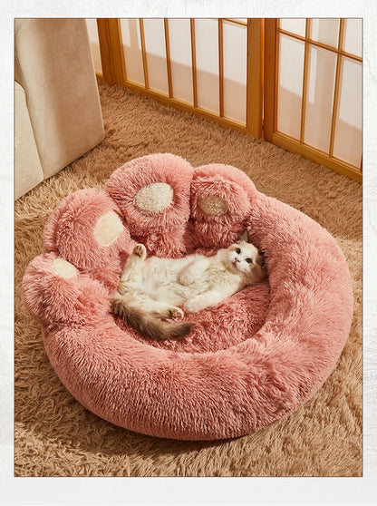 S-XL Fluffy Pet Dog Bed Sofa Baskets Kennel Mat