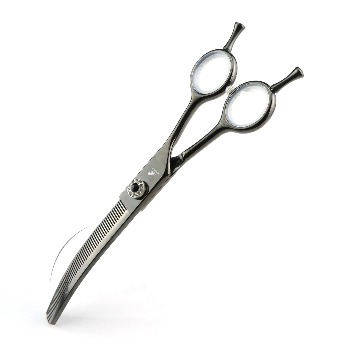 7" Stainless Steel Curved Pet Dog Cat Grooming Thinning Scissors