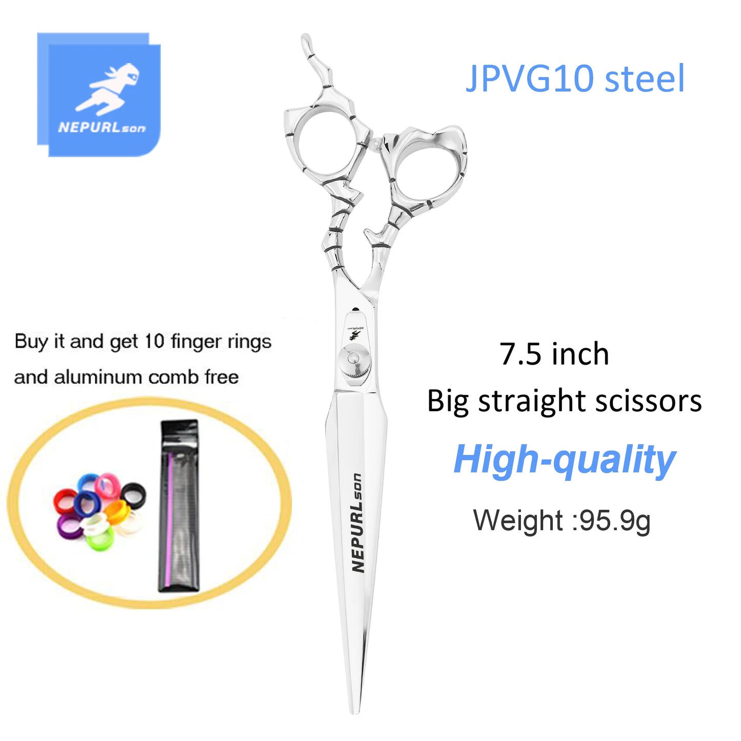 7.5" VG10 Steel Pet Dog Cat Grooming Cutting Scissors