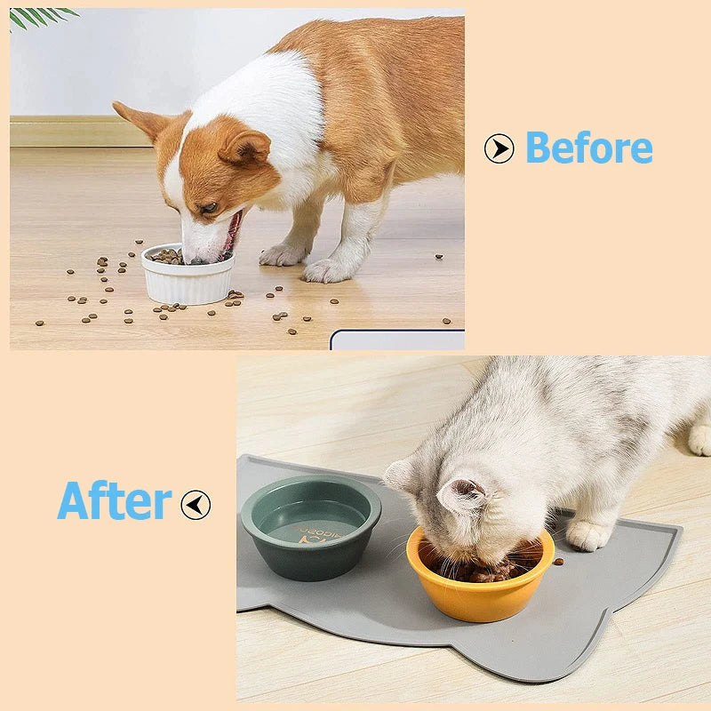 Non-Stick Waterproof Silicone Pet Dog Cat Feeding Water Bowl Mat