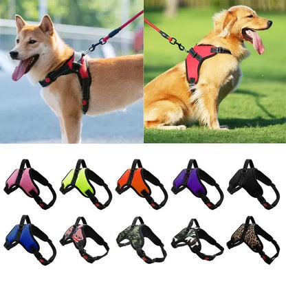 XS-XL Pet Dogs Adjustable Harness Vest +150cm Leash Lead