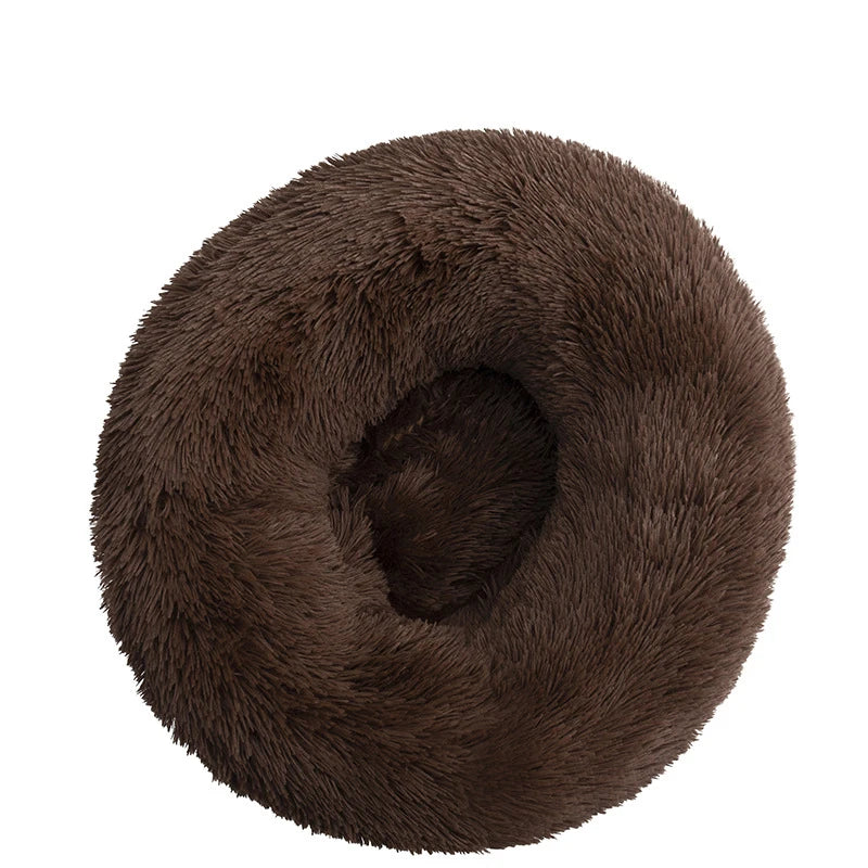 M-4XL Long Plush Round Pet Dog Bed Mat Cushion Mattress