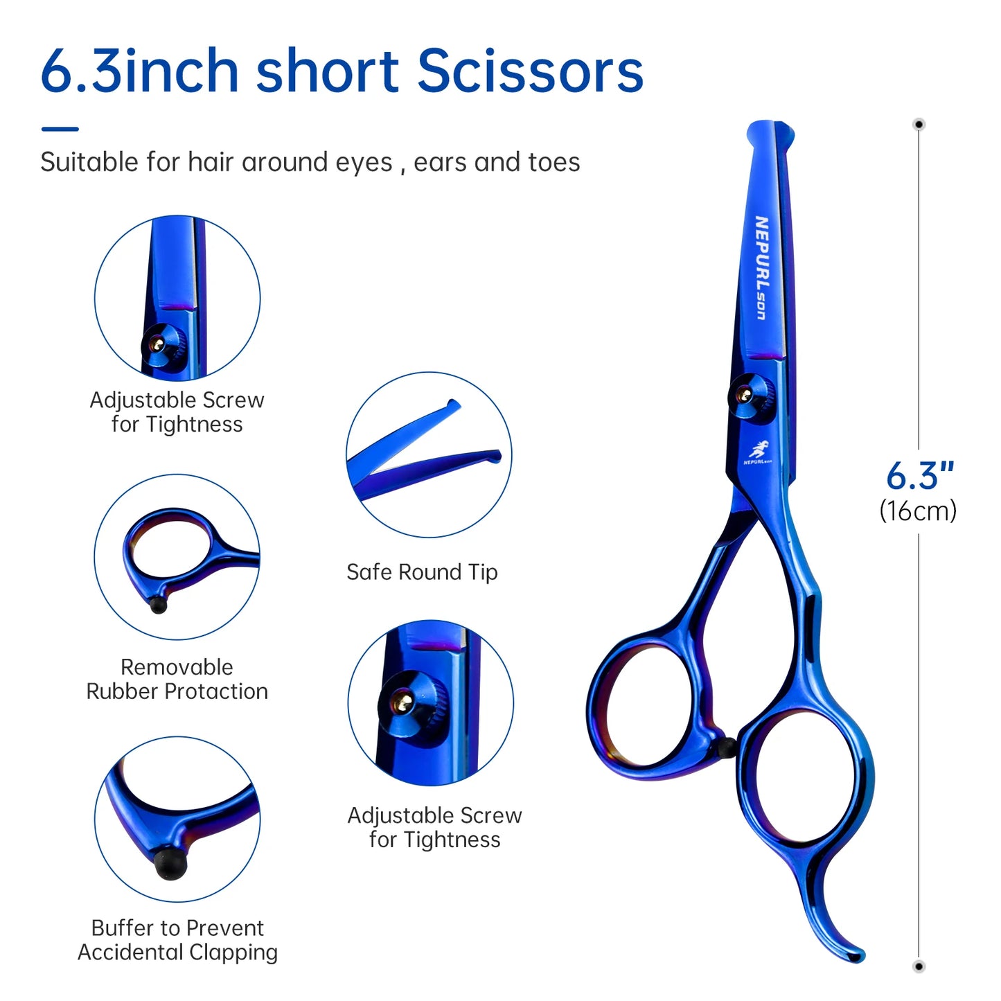 5-7.5" Pet Dog Cat 4pc Stainless Steel Grooming Scissors Comb Sets