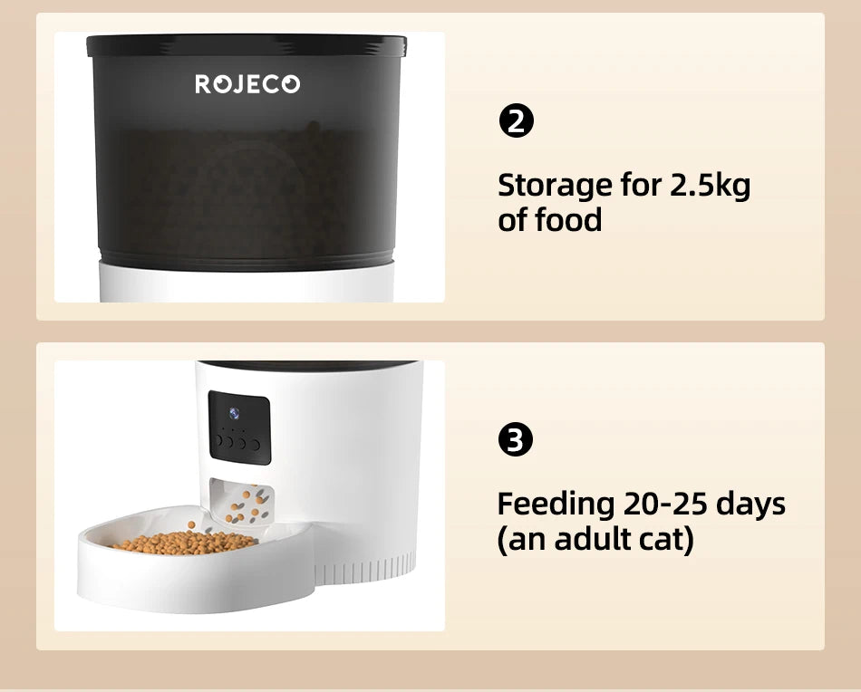 3L Automatic Pet Dog Cat Feeder Food Dispenser With Camera Video Smart Voice Recorder Remote Control