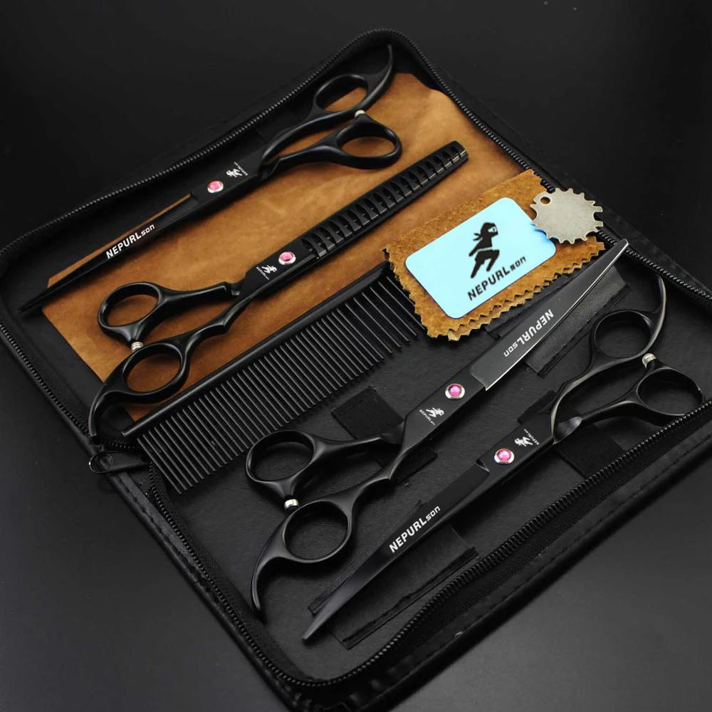 4-7pc Stainless Steel Pet Dog Cat 7" Grooming scissors Comb Sets