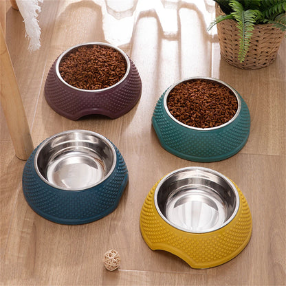 Non-slip Durable Stainless Steel Pet Dog Cat Feeding Water Bowl