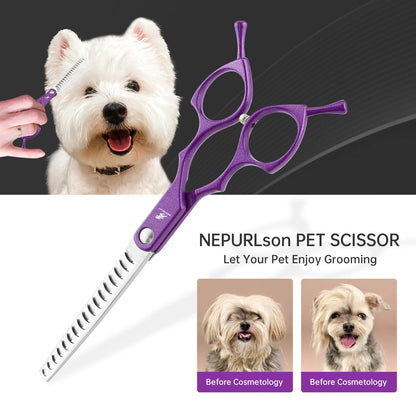 6.5" Pet Dog Cat Fish Bone Thinning Grooming Scissors