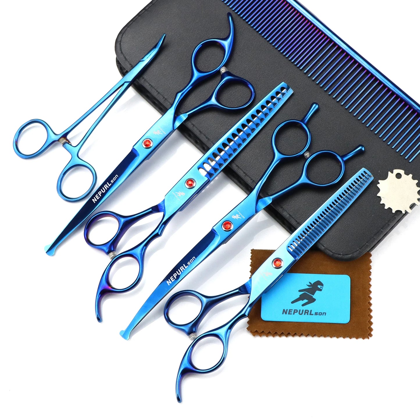 3-5pcs 7.5" Stainless Steel Pet Dog Cat Grooming Scissors Comb Sets