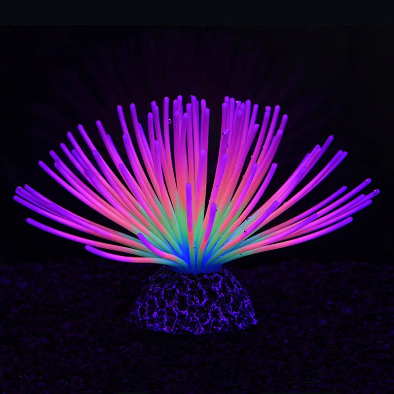 Artificial Fluorescent Silicone Sea Urchin Ball Aquarium Fish Tank Landscape Decoration