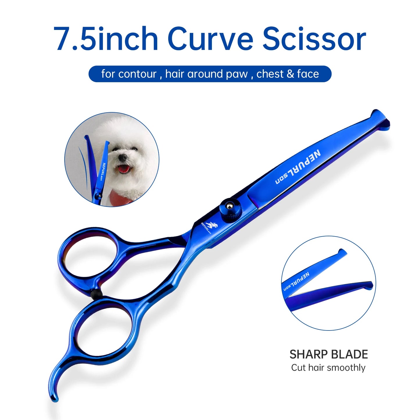 5-7.5" Pet Dog Cat 4pc Stainless Steel Grooming Scissors Comb Sets