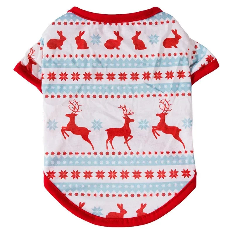 XS-L Pet Dog Cat Christmas Shirt Vest Printed Apparel