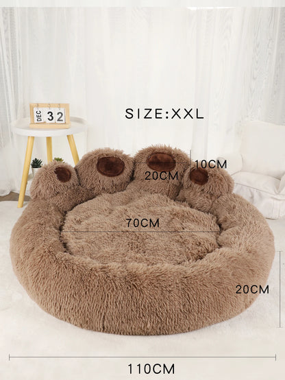 S-XL Fluffy Pet Dog Bed Sofa Baskets Kennel Mat