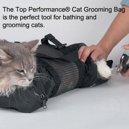 Oxford Cloth Mesh Pet Cat Grooming Bathing Bag