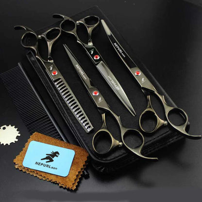 4-7pc Stainless Steel Pet Dog Cat 7" Grooming scissors Comb Sets