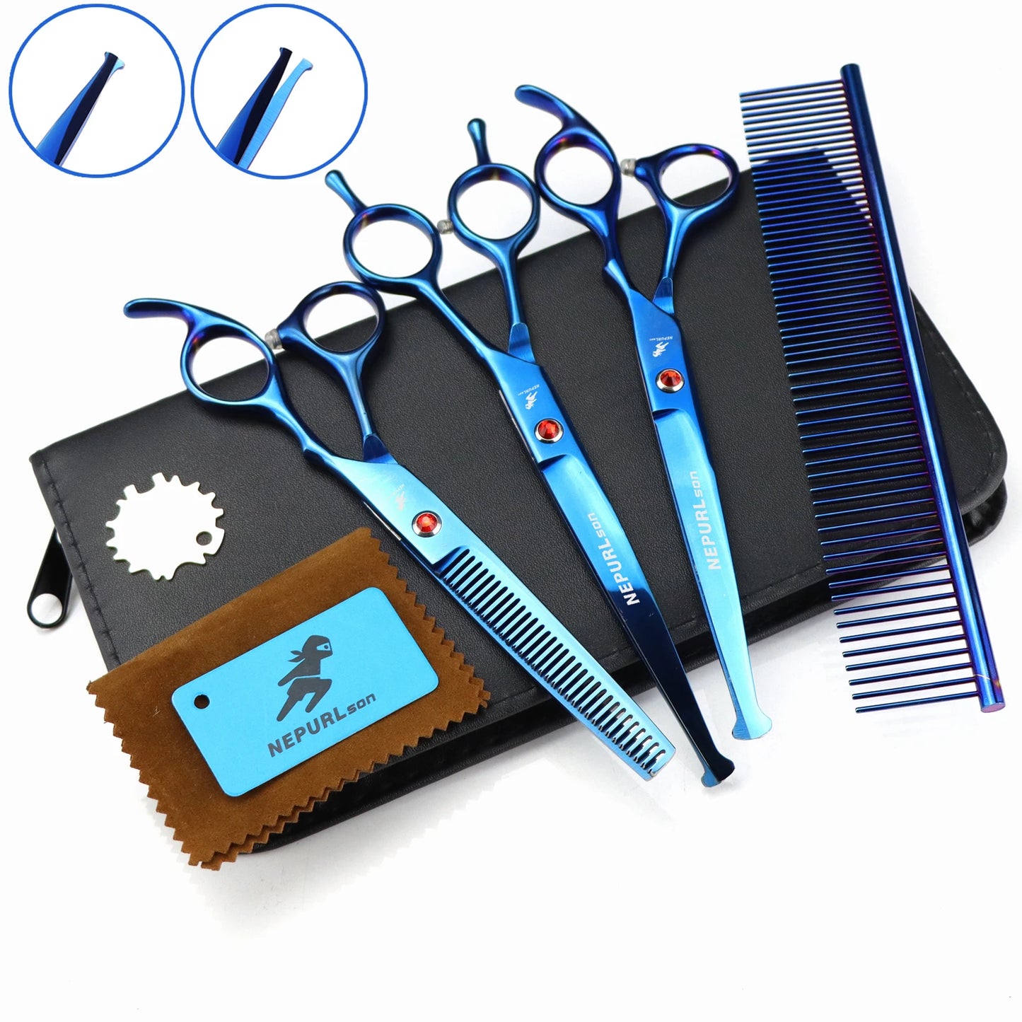 3-5pcs 7.5" Stainless Steel Pet Dog Cat Grooming Scissors Comb Sets