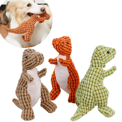 Pet Dog Soft Plush Cartoon Cute Dinosaur Squeaky Toys