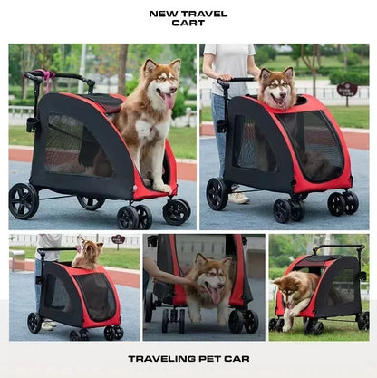 Foldable Breathable Mesh Pet Dog Cat Stroller Carrier