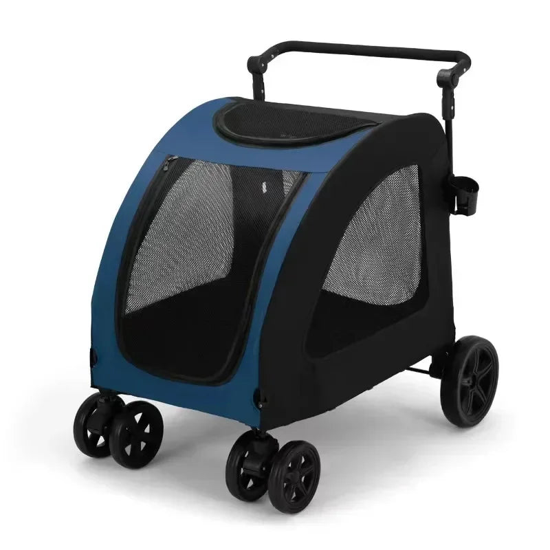 Foldable Breathable Mesh Pet Dog Cat Stroller Carrier