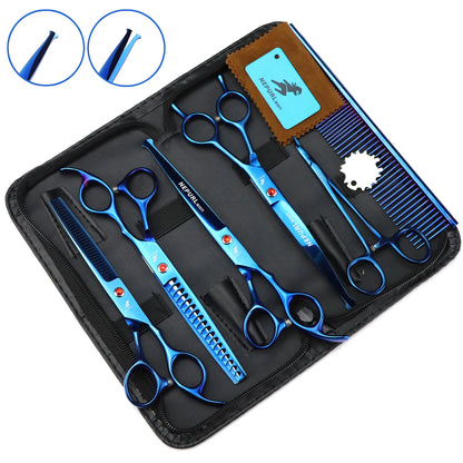 3-5pcs 7.5" Stainless Steel Pet Dog Cat Grooming Scissors Comb Sets