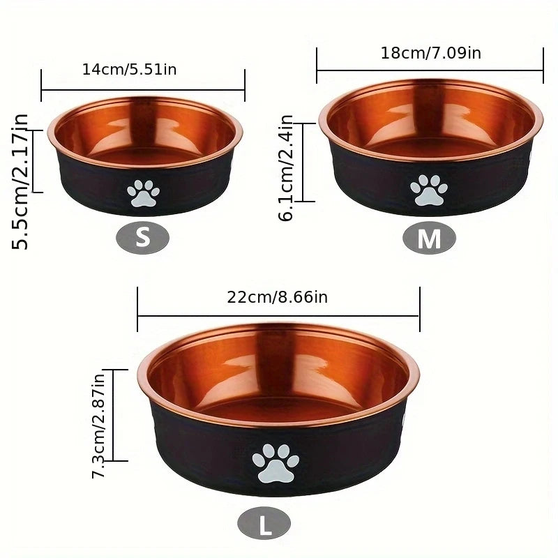 Stainless Steel Anti-Slip Pet Cat Dog Food Water Bowls