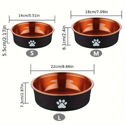 Stainless Steel Anti-Slip Pet Cat Dog Food Water Bowls