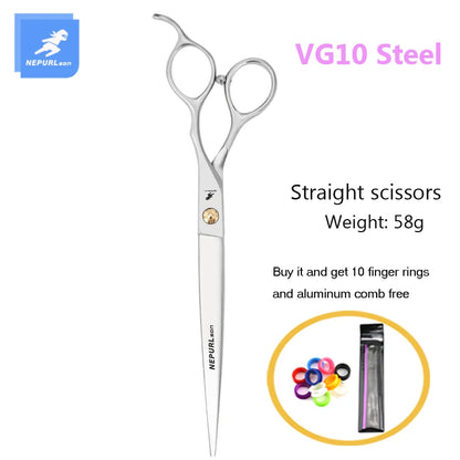 7/7.5" Stainless Steel Pet Dog Cat Curved Chunker Grooming Scissors