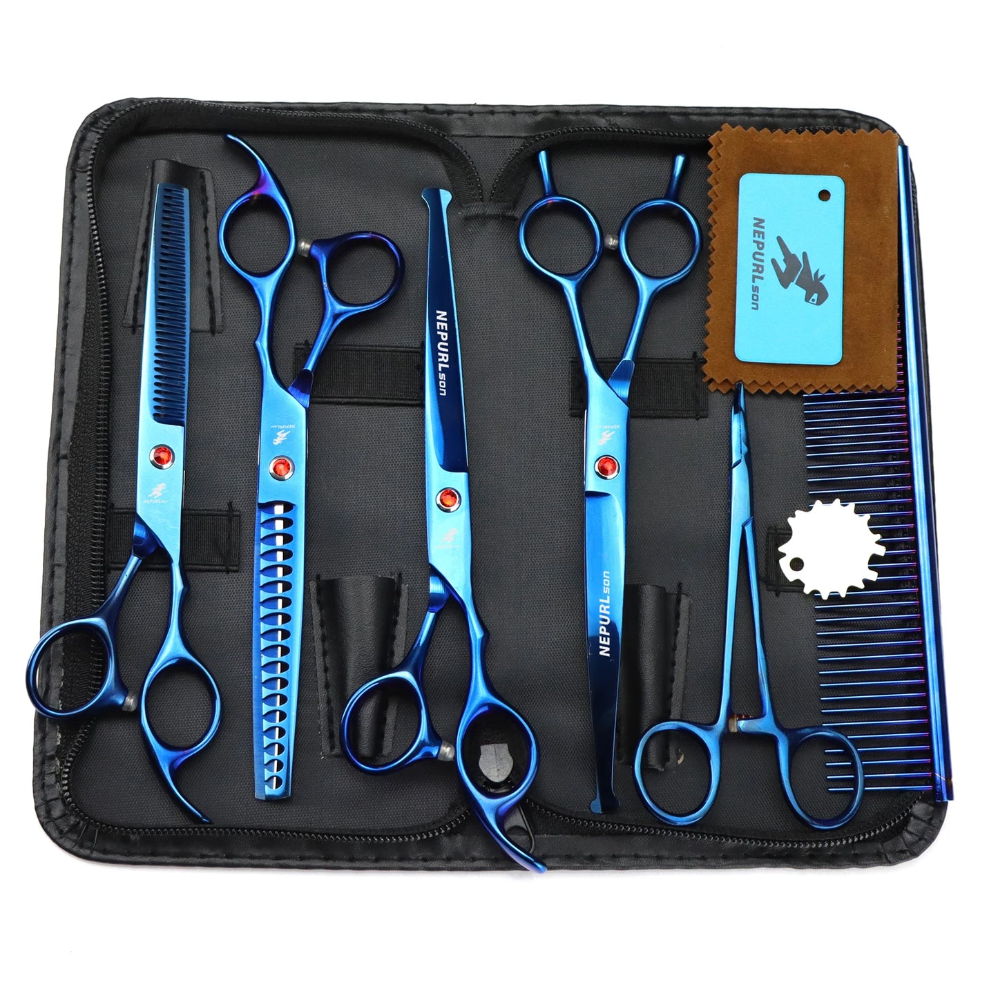 3-5pcs 7.5" Stainless Steel Pet Dog Cat Grooming Scissors Comb Sets