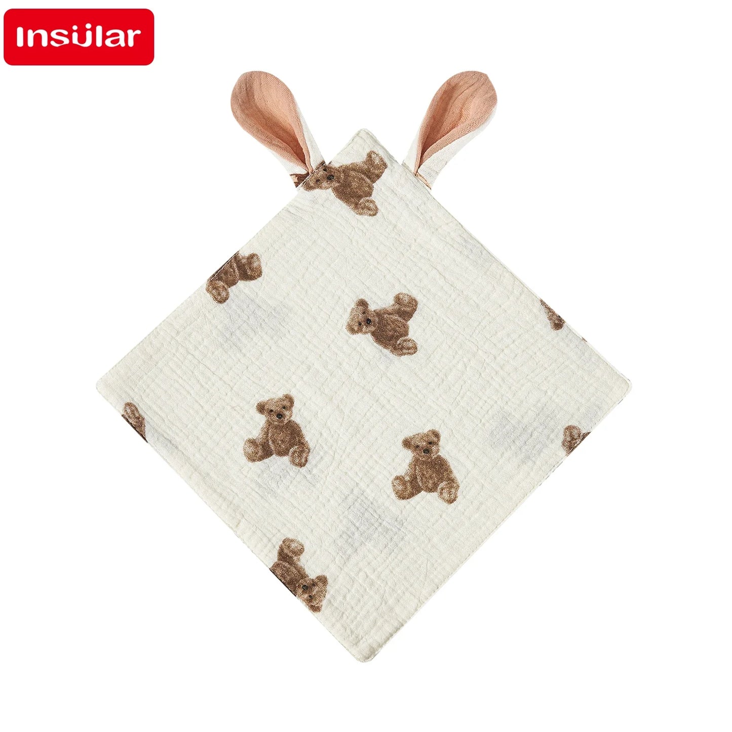 Soft Muslin Baby Saliva Towels with Cartoon Print Design