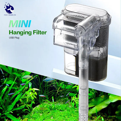 2.5W Flow 250H/L Aquarium Fish Tank Hanging Mini Filter