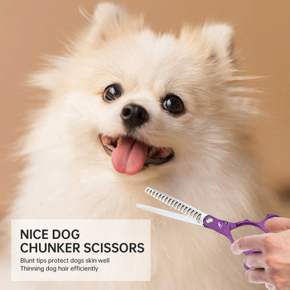 6.5" Pet Dog Cat Fish Bone Thinning Grooming Scissors